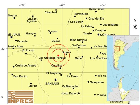 Se registró un temblor al oeste de Quines