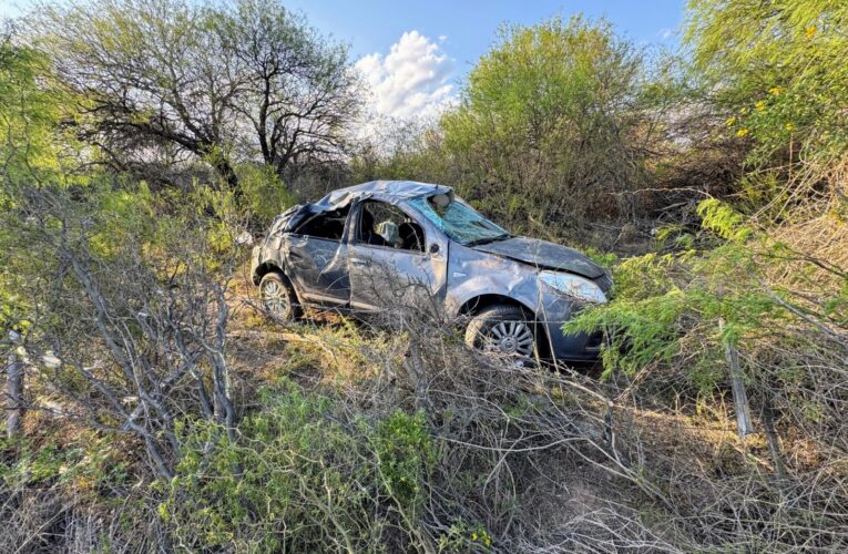 Un auto volcó en la Autopista de las Serranías Puntanas