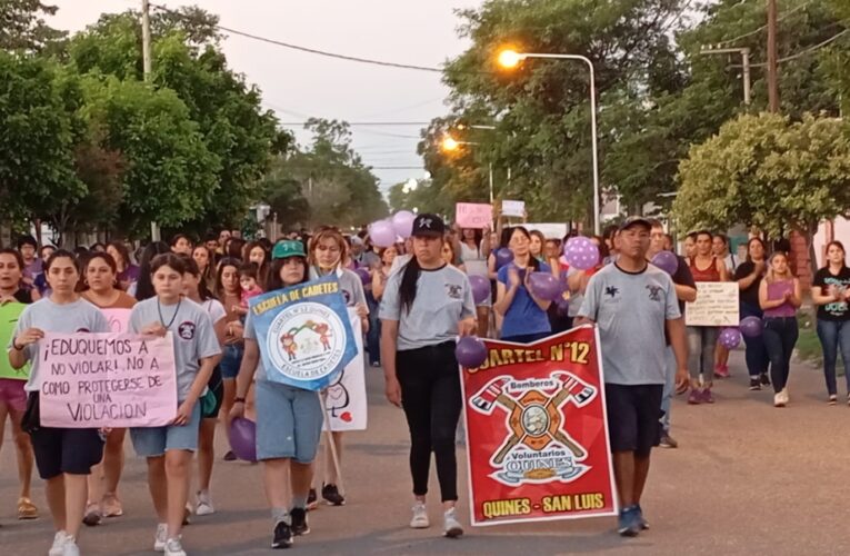 Vecinos de Quines se movilizaron contra el abuso y el acoso callejero