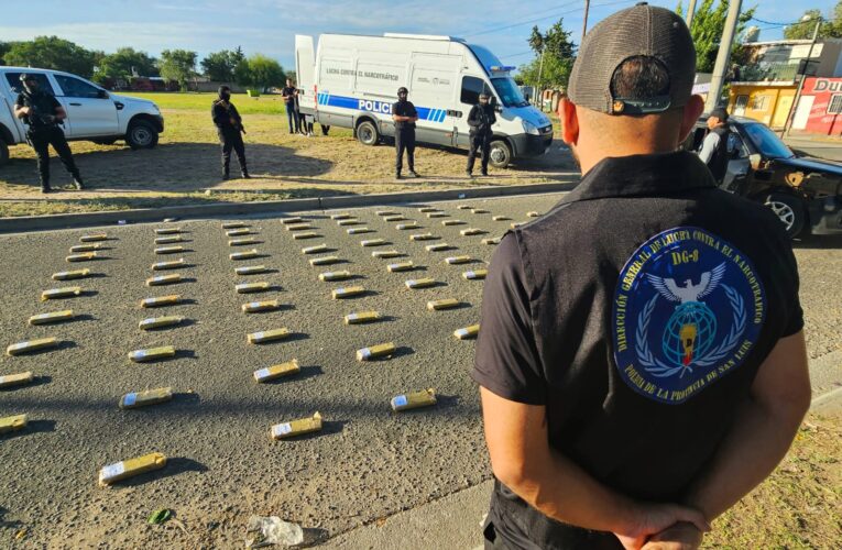 Incautaron 58 kg. de marihuana en la ciudad de San Luis