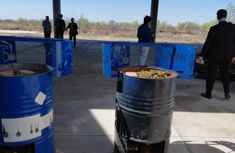 Incineran casi 100 kilos de marihuana en Villa Mercedes con participación de instituciones y prensa