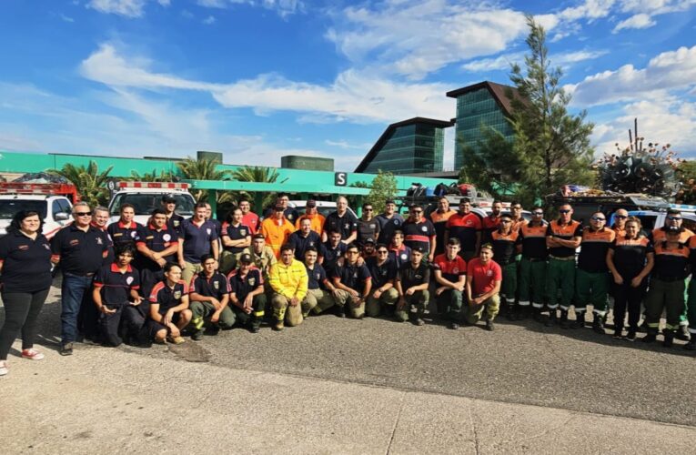 Brigadistas y bomberos voluntarios sanluiseños viajaron a Chubut para combatir los incendios forestales