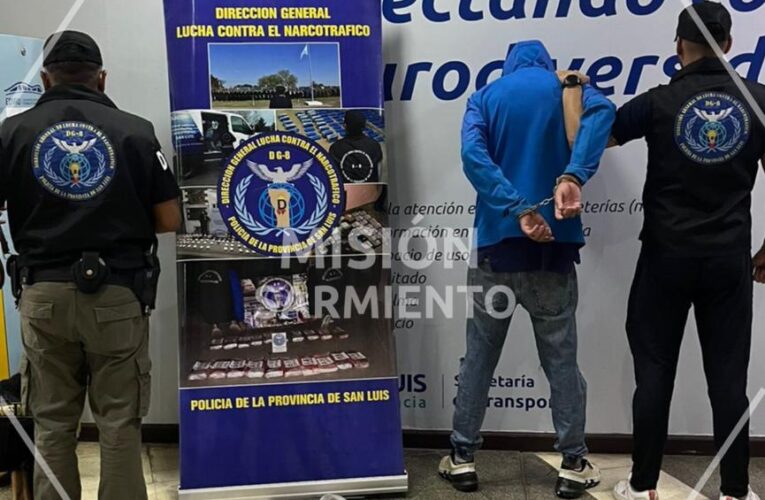 San Luis: detuvieron a un joven con cocaína valuada en casi $5 millones en la EDIRO
