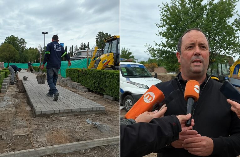 Juana Koslay: comenzaron las obras de renovación en la rotonda Cruz de Piedra